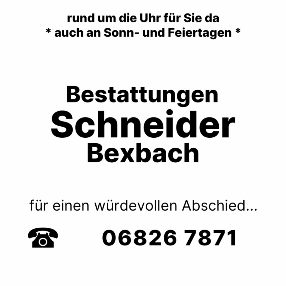 Beerdigungen in Oberbexbach